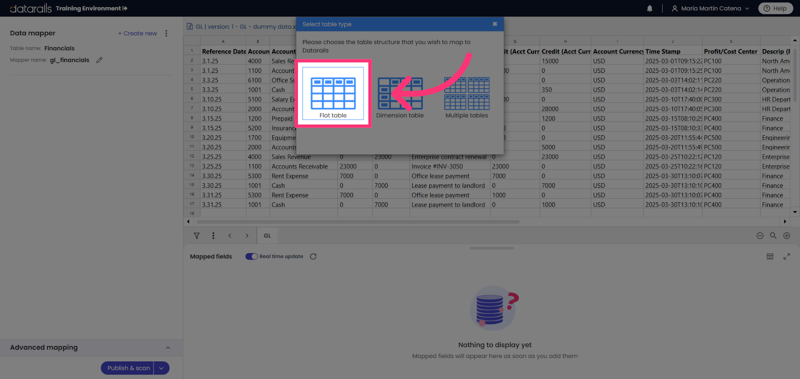 Choose Flat Table Format