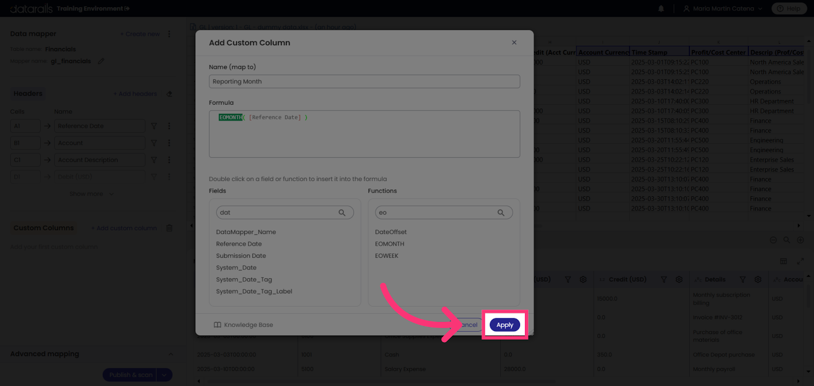 Apply Custom Column Settings