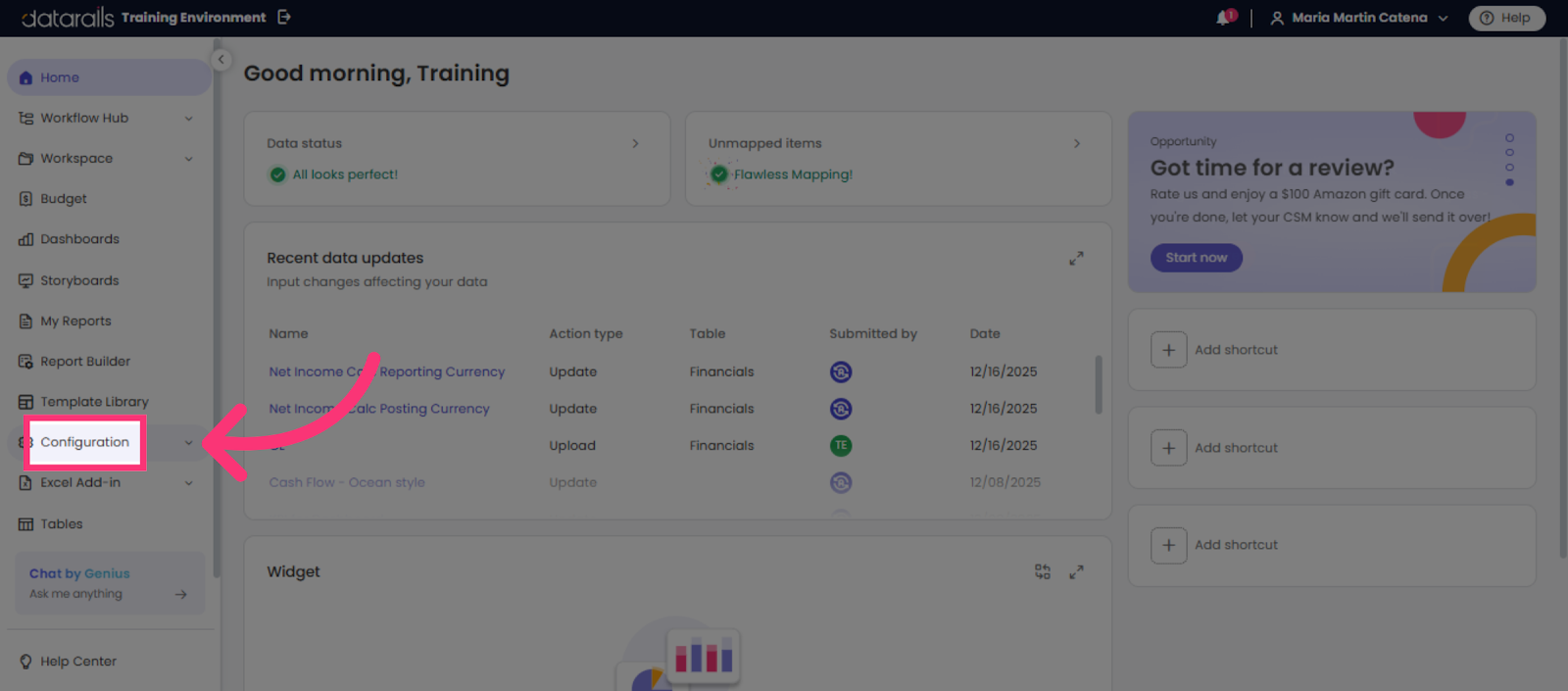 Access Configuration Menu