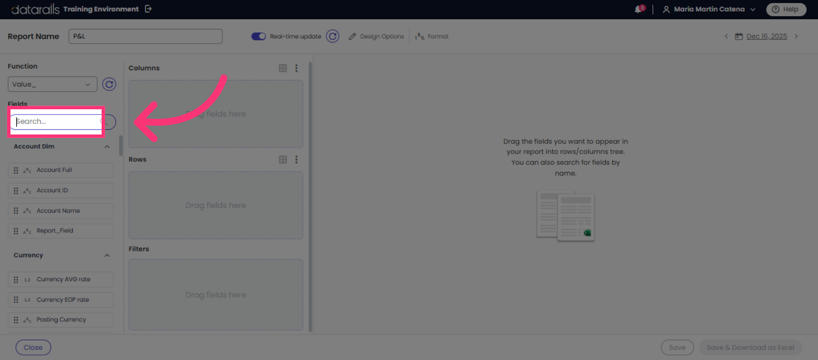 Open Search Field
