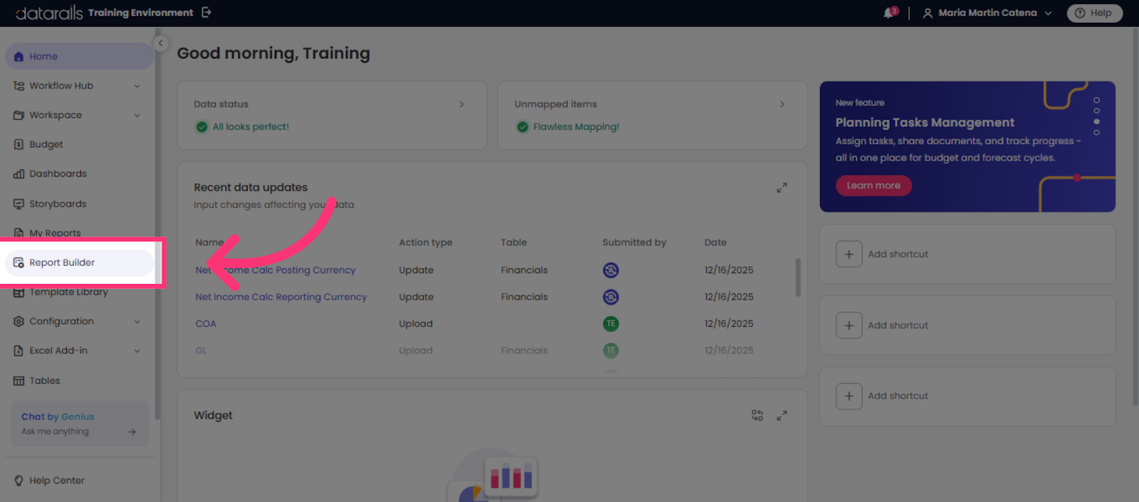 Open Report Builder